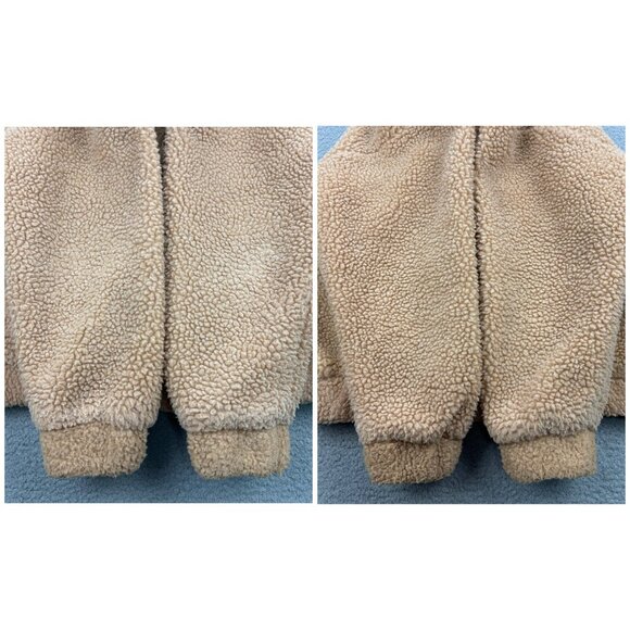 I Am Gia Jacket Women Small S Oversized Beige Tan Pixie Sherpa Teddy Fleece Coat - Picture 6 of 10